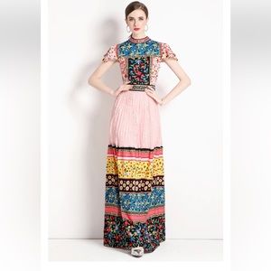 Vicky and Lucas Boho Printed Lace Dress. Size XS